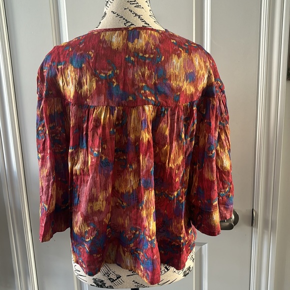 ISABEL MARANT ETOILE MIRANDA PRINT BLOUSE | BURNT HENNA - Picture 7 of 11